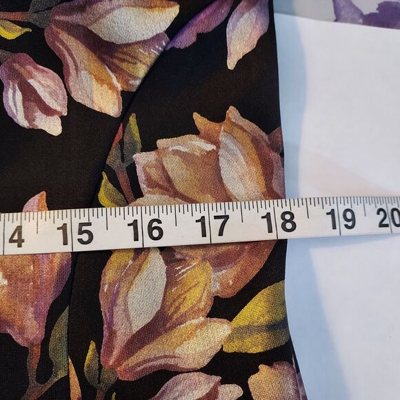 Signature Robbie Bee Dress Womens 14 Black Floral Fit And Flare Sleeveless - Picture 11 of 12